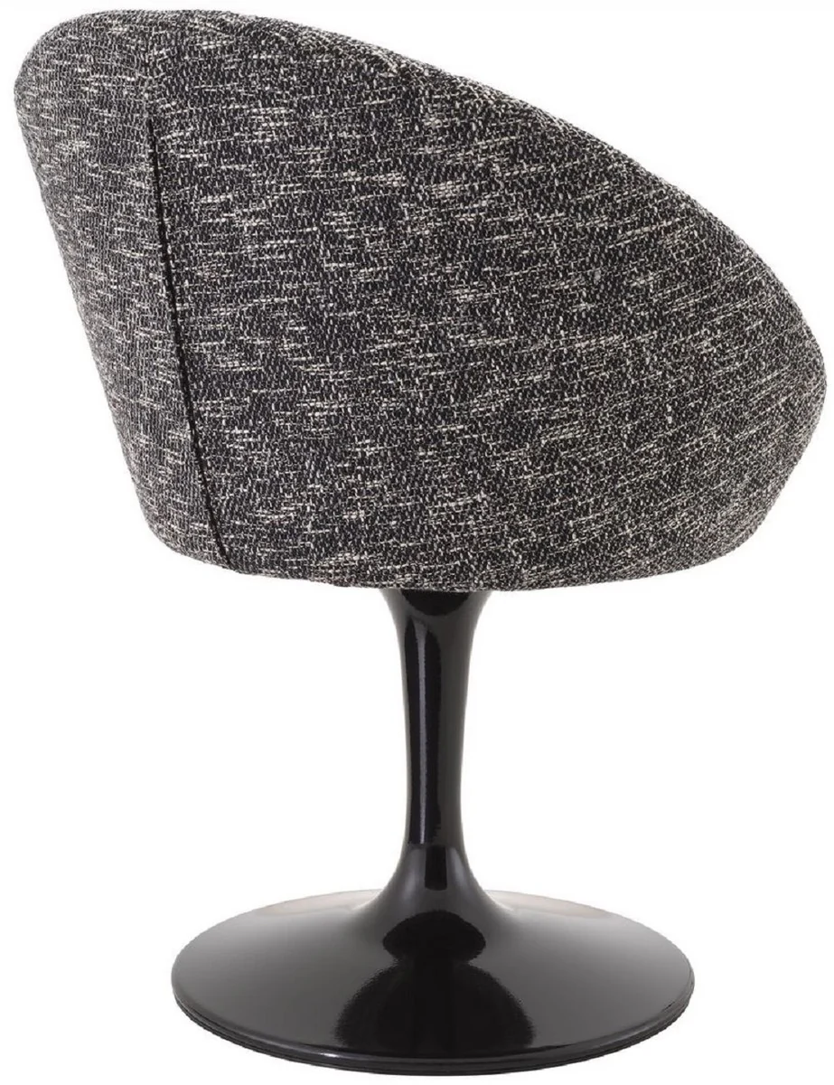 Luxus Esszimmerstuhl Schwarz 67 x 57 x H. 78,5 cm - Drehstuhl im 60er Jahre Design - Luxus Esszimmer Möbel