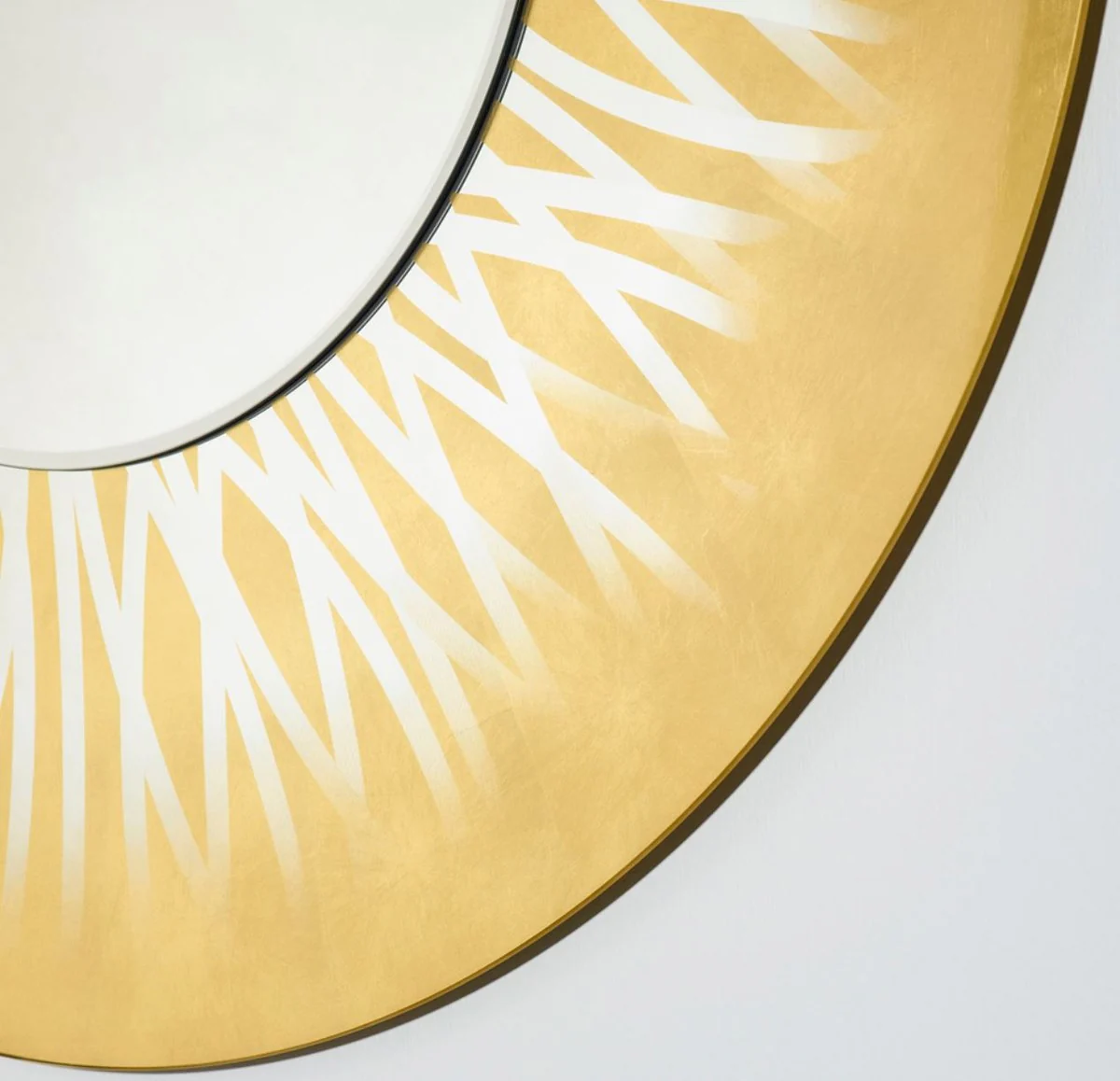 Designer Wohnzimmer Spiegel / Wandspiegel Gold Ø 105 cm - Luxus Kollektion