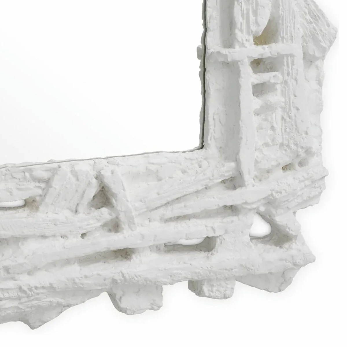 Luxus Spiegel Matt Weiß 121 cm - Rechteckiger Wandspiegel - Luxus Möbel