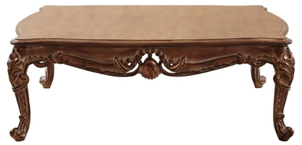 Luxus Barock Wohnzimmer Set Beige / Braun - 2 Sofas & 2 Sessel & 1 Couchtisch - Handgefertigte Wohnzimmer Möbel im Barockstil - Edel & Prunkvoll