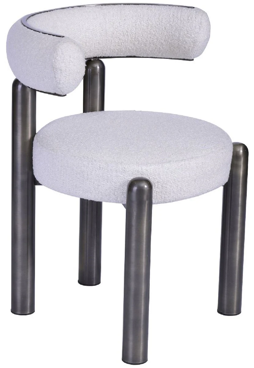 Luxus Esszimmer Set Weiß / Grau - Luxus Hotel & Restaurant Möbel