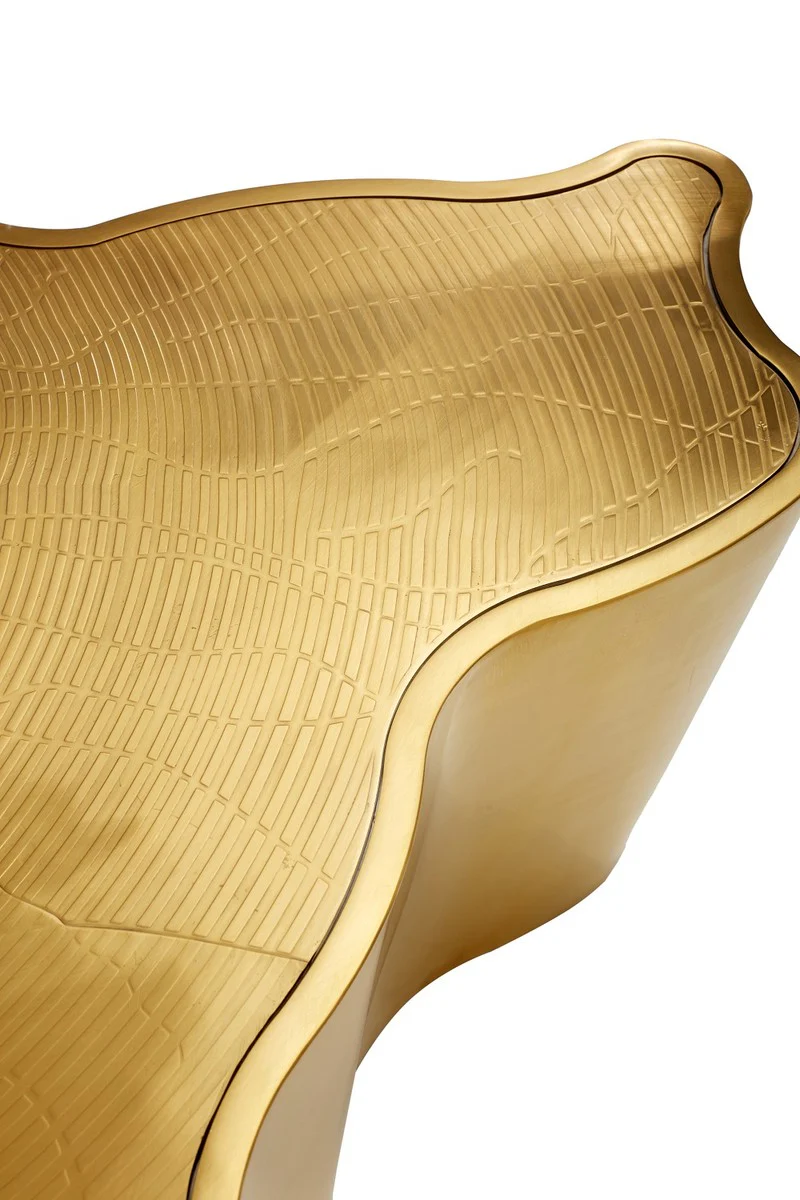 Luxus Couchtisch Gold 145 x 97 x H. 35 cm - Edelstahl Wohnzimmertisch - Luxus Wohnzimmer & Hotel Möbel