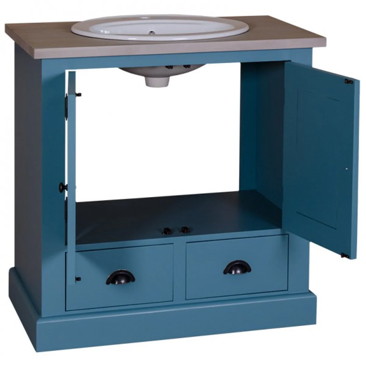 Landhaus Stil Waschschrank Waschtisch inkl 1 Waschbecken - Bad Schrank