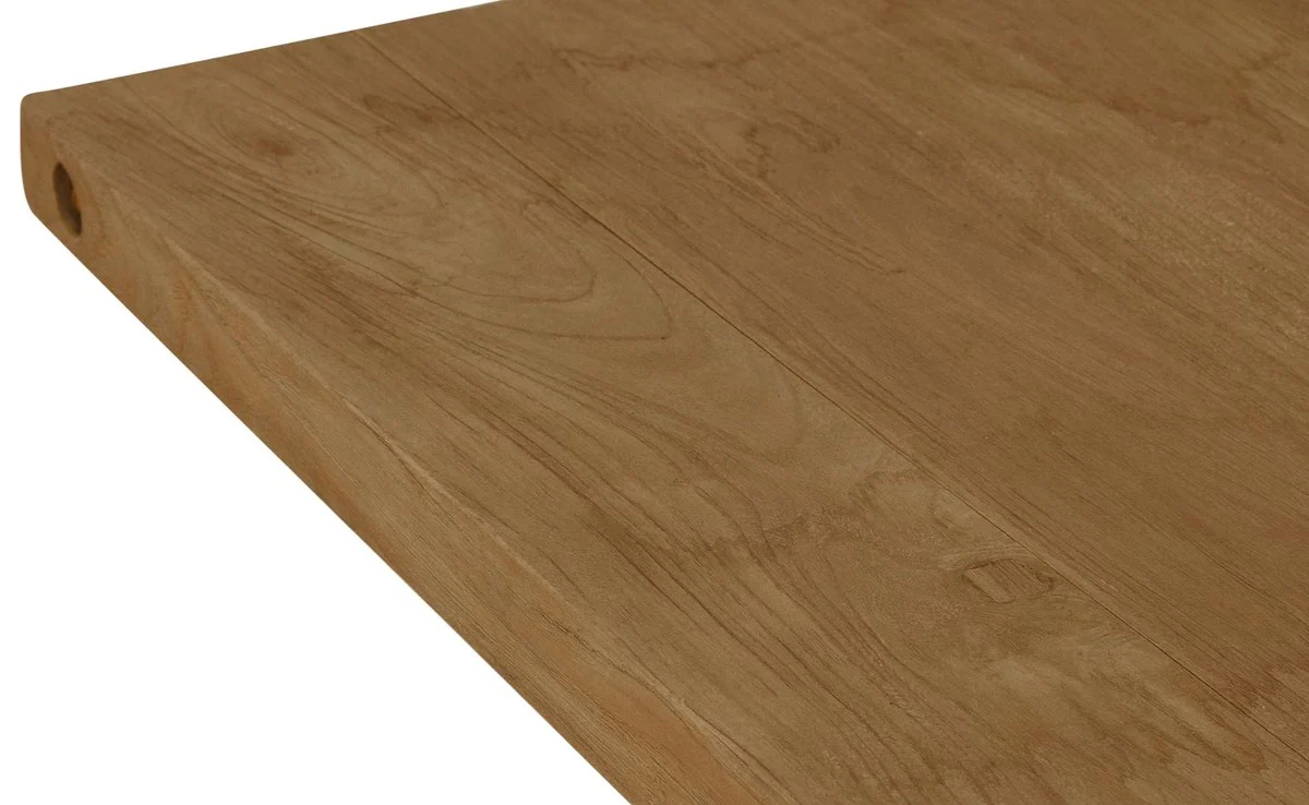 Luxus Teakholz Esstisch Braun / Schwarz 110 x 70 x H. 77 cm - Esszimmermöbel