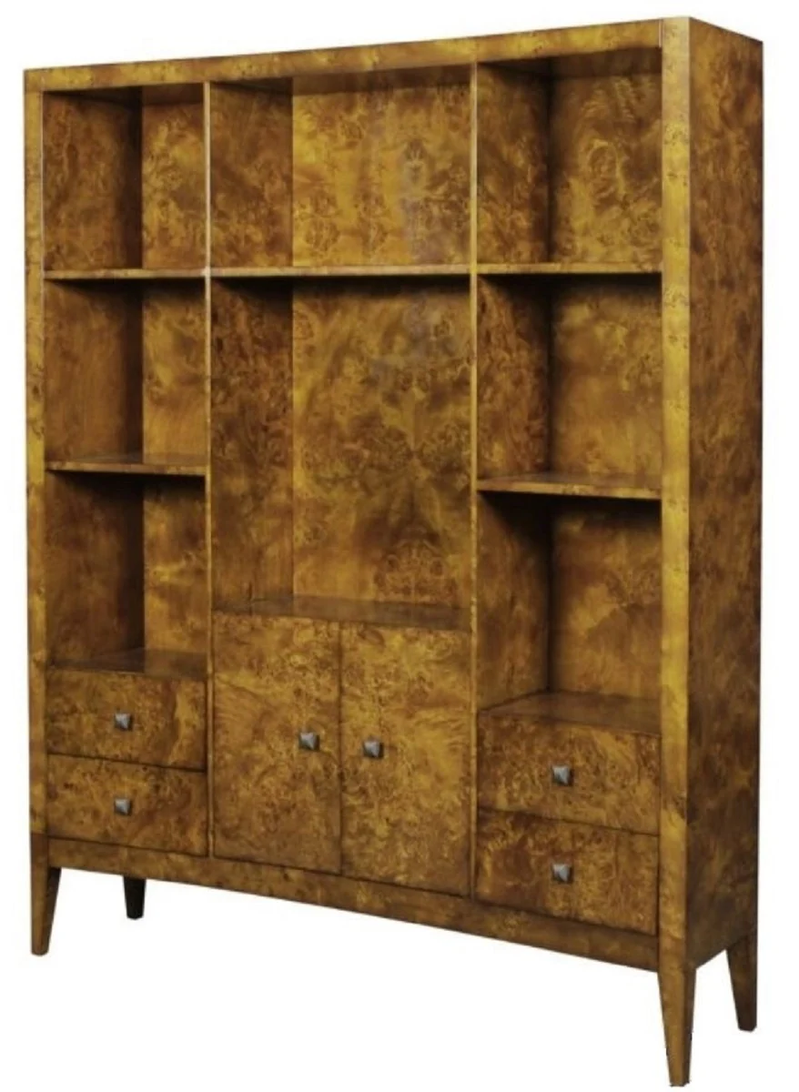 Luxus Bücherschrank mit 2 Türen und 4 Schubladen Hellbraun 150 x 35 x H. 190 cm - Büroschrank - Wohnzimmerschrank - Luxus Qualität