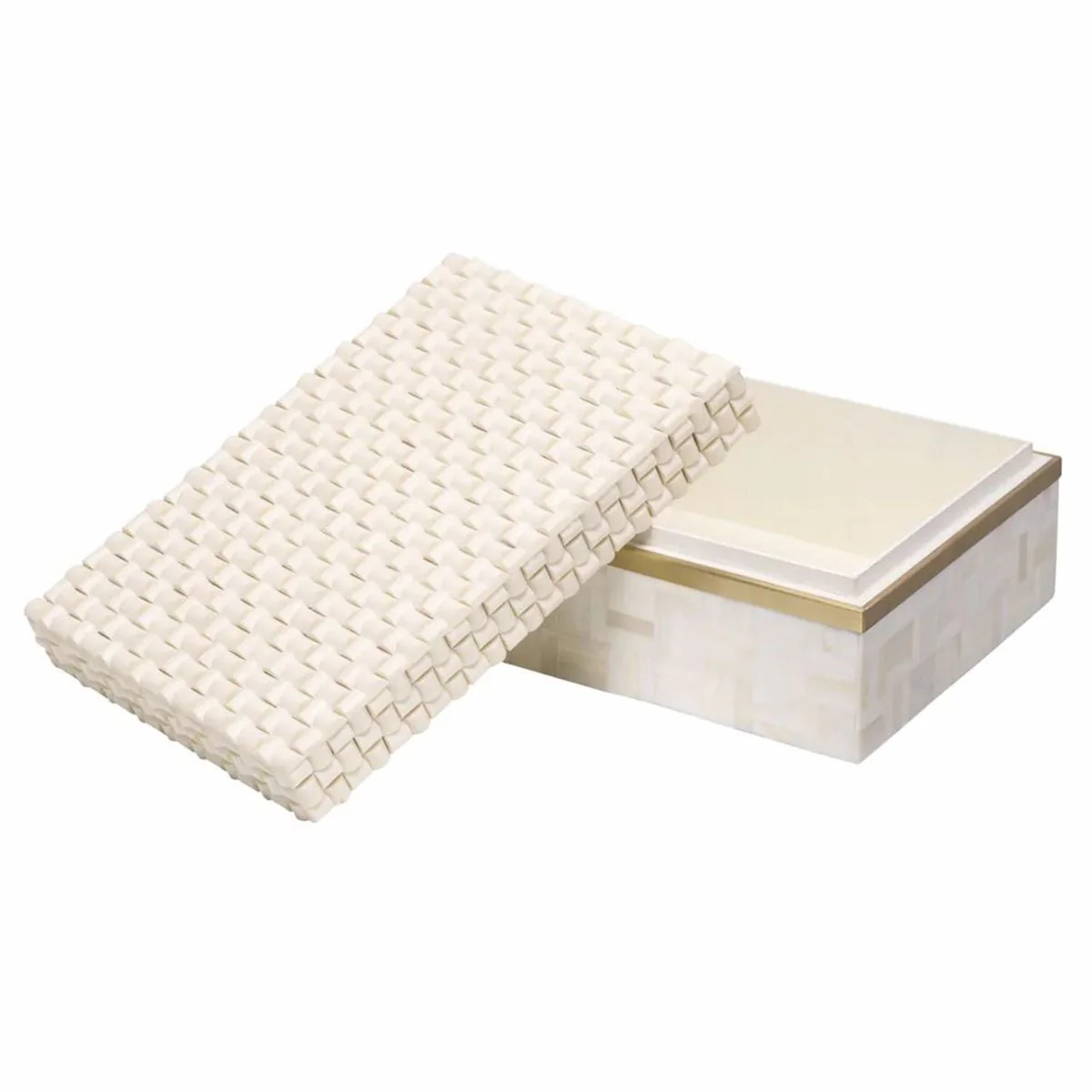 Luxus Aufbewahrungsbox Creme / Vintage Messing 28,5 cm - Luxus Accessoires