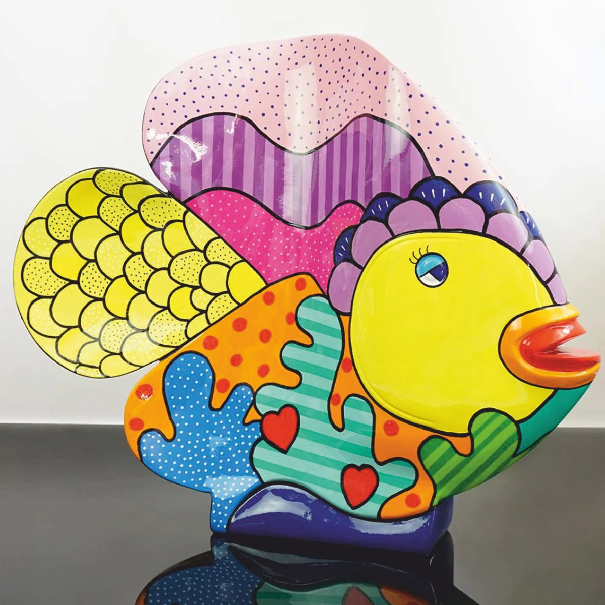 XXL Deko Skulptur Fisch Bunt H. 110 cm - Deko Figur