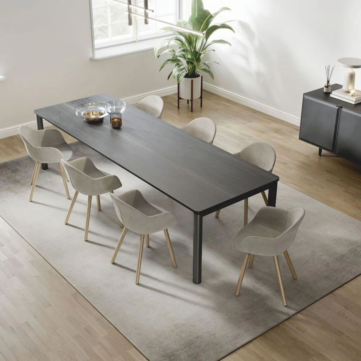 Luxus Esstisch Schwarz 300 cm - Luxus Esszimmer Möbel