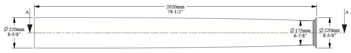Barock Zierelement Wanddeko Säule Weiß Ø 22 x H. 202 cm - Runde Deko Säule im Barockstil