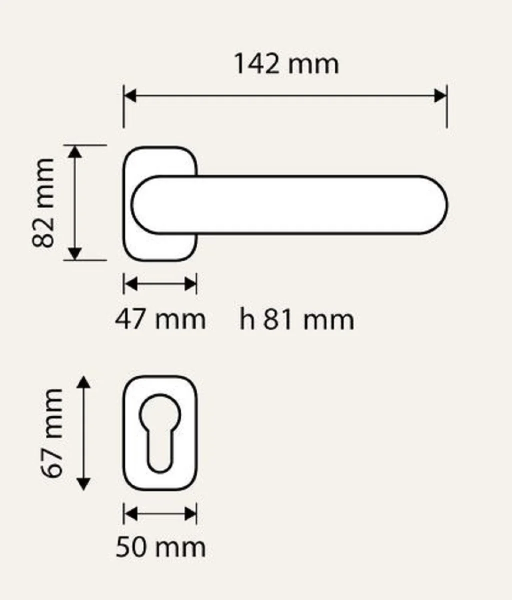 Barock Türgriff Set mit Swarovski Kristallglas 14,2 cm - Made in Italy