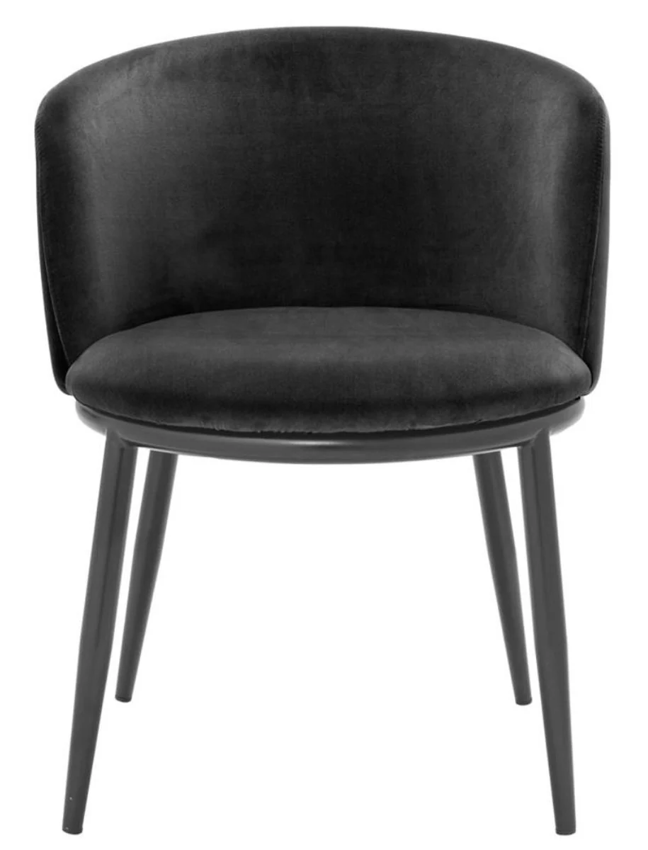 Luxus Esszimmerstuhl Set Schwarz 57 x 57 x H. 74 cm - Esszimmermöbel