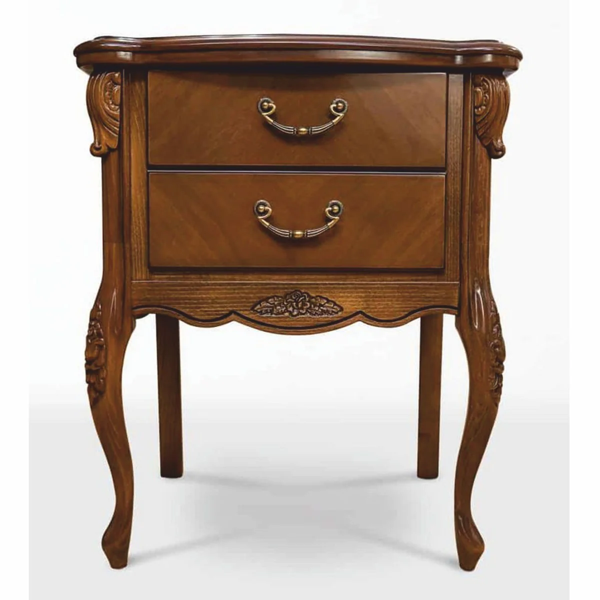 Luxus Barock Nachtkommode Braun H. 72,6 cm - Barock Schlafzimmer Möbel