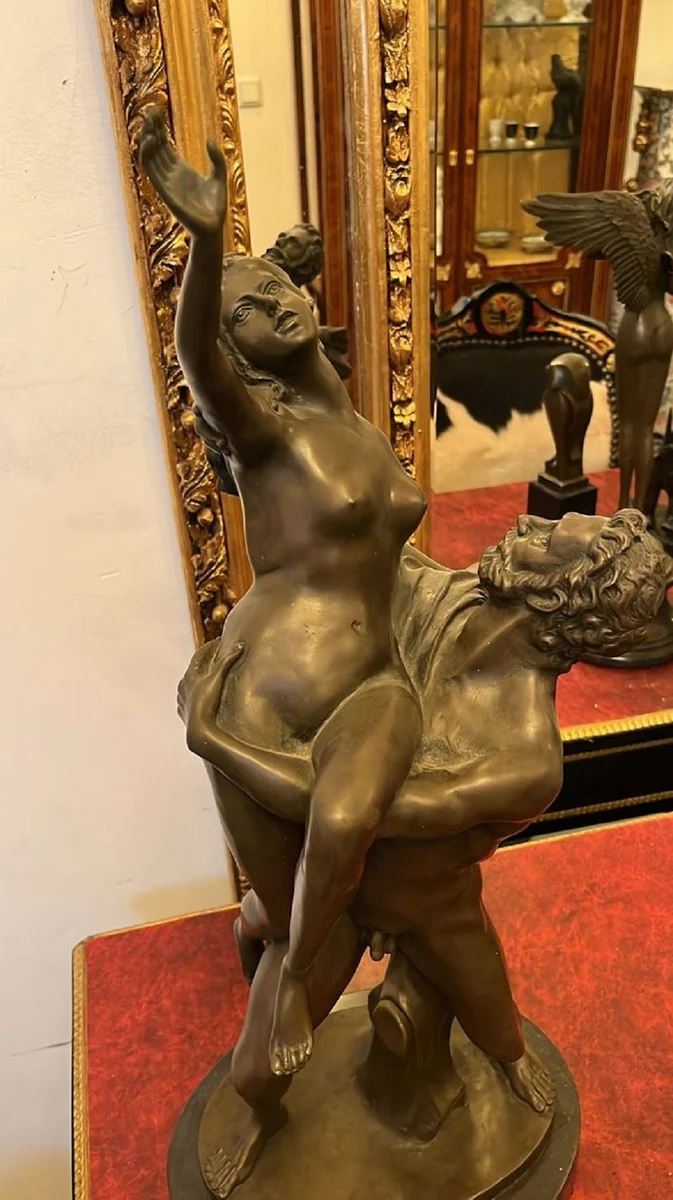 Jugendstil Bronze Deko Skulptur Mann & Frau H. 70 cm