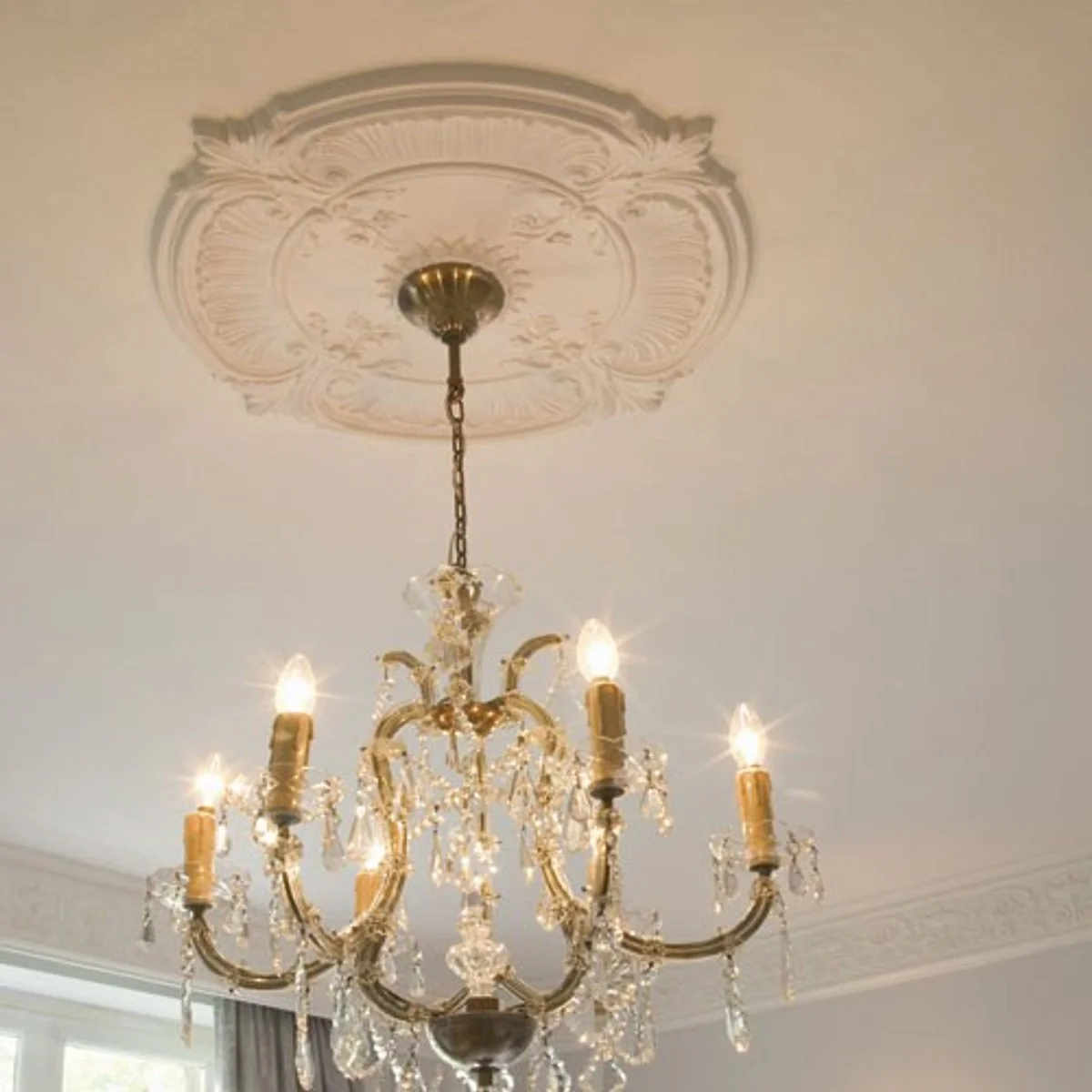 Stuck Rosette 70 x 70 cm Deckenstuck Deckenrosette Stuckrosette Wandrosette Barock Jugendstil