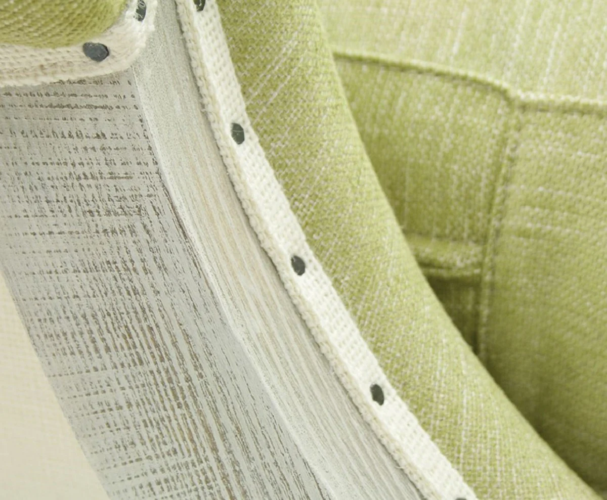 Luxus Chaiselongue Hellgrün / Weiß / Grau 140 x 185 x H. 91 cm - Wohnzimmer Liegesessel - Recamiere - Wohnzimmer Möbel - Luxus Möbel - Luxus Kollektion