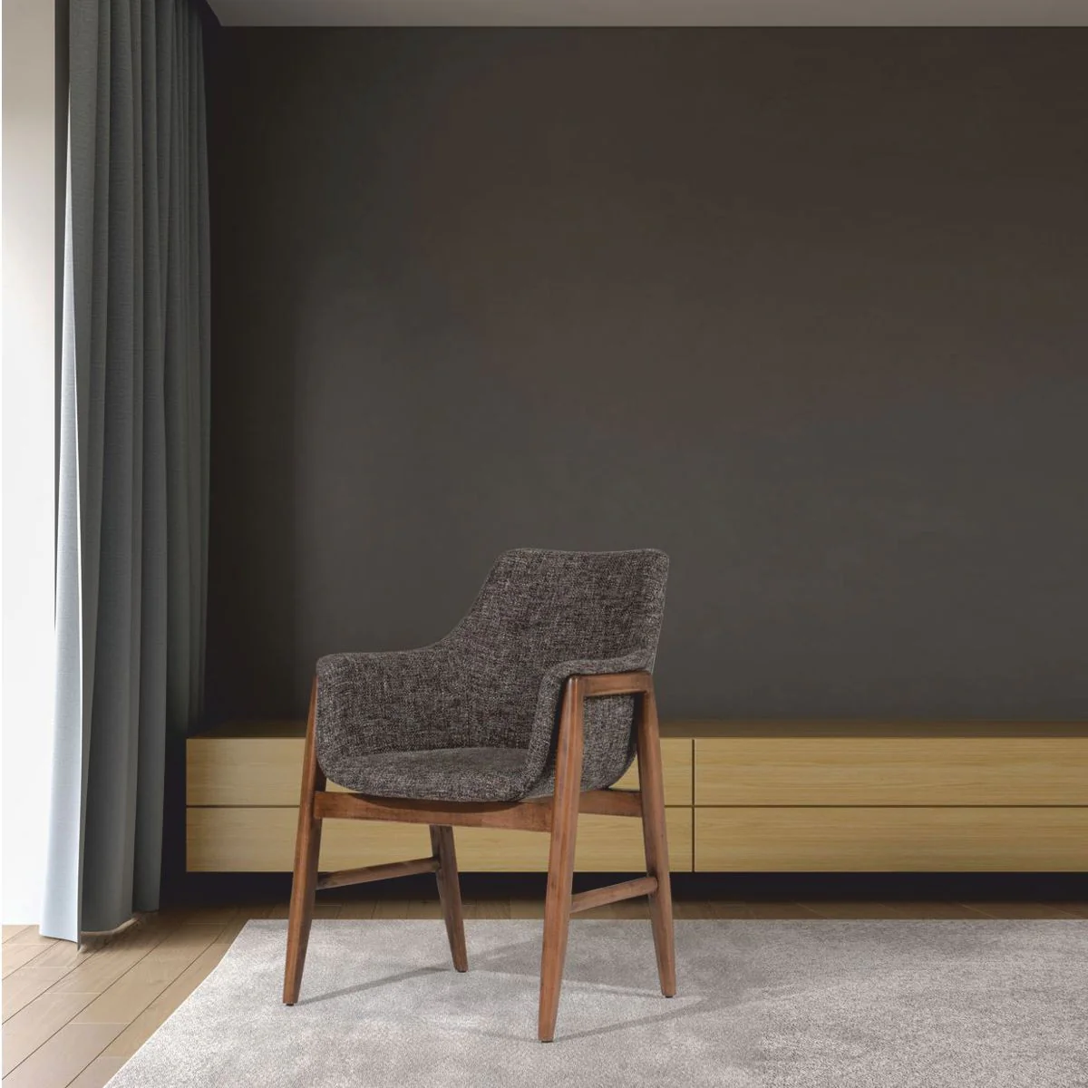 Luxus Esszimmer Stuhl 6er Set mit Armlehnen Schwarz / Braun H. 86 cm