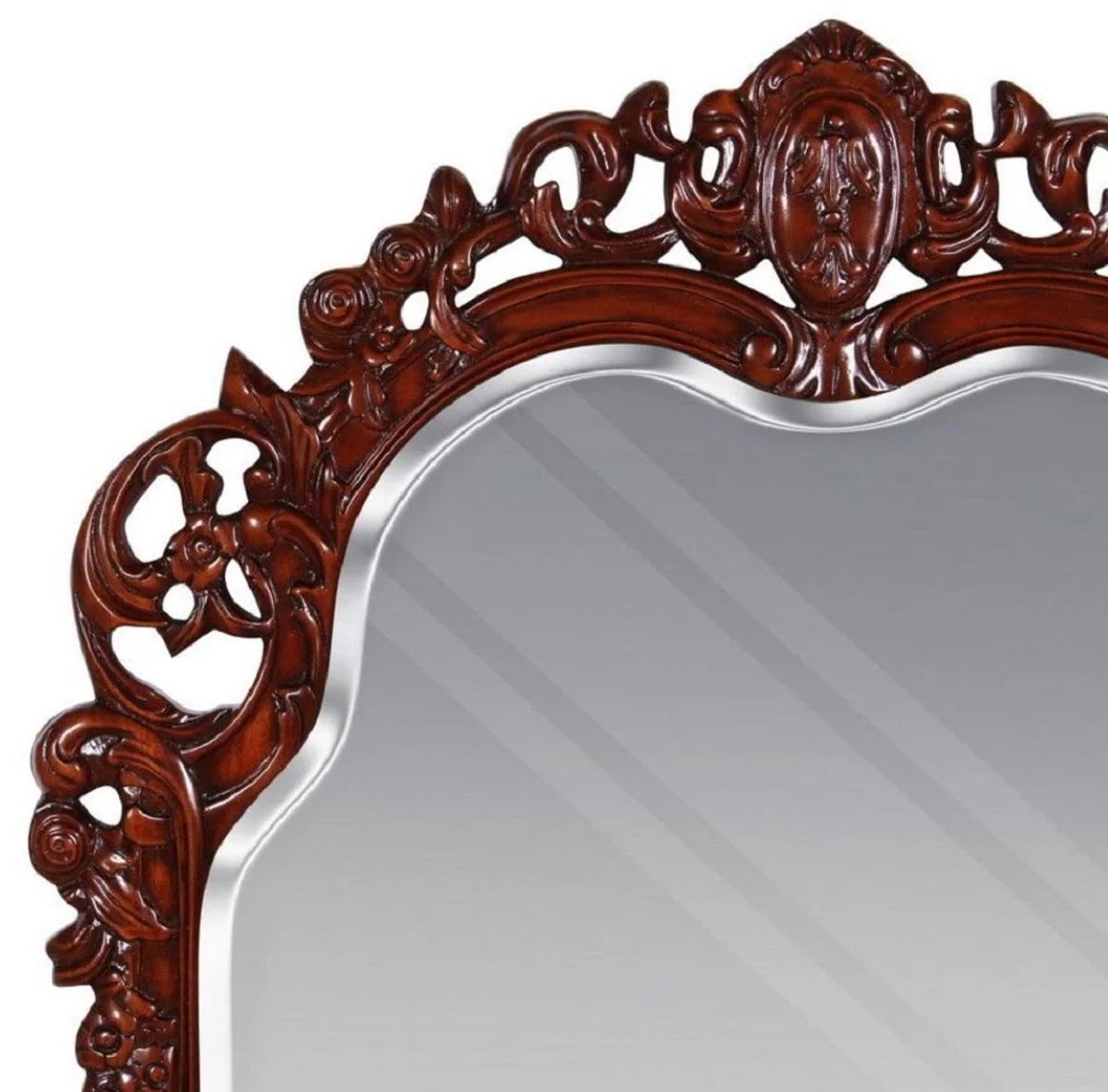 Luxus Barock Spiegel Braun - Prunkvoller Wandspiegel im Barockstil - Antik Stil Garderoben Spiegel - Wohnzimmer Spiegel - Barock Deko Accessoires - Edel & Prunkvoll