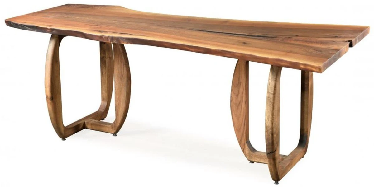 Luxus Massivholz Esstisch Braun 200 x 100 x H. 76 cm - Küchentisch aus massivem Walnussholz - Esszimmer Möbel - Massivholz Möbel - Luxus Möbel