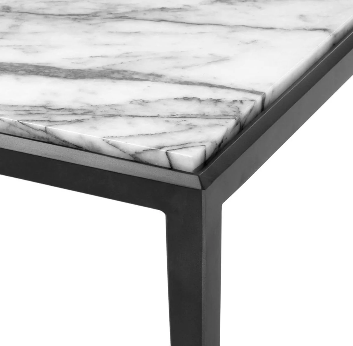 Couchtisch in bronze mit weißer Marmorplatte 160 x 78 x H. 40 cm - Luxus Wohnzimmermöbel