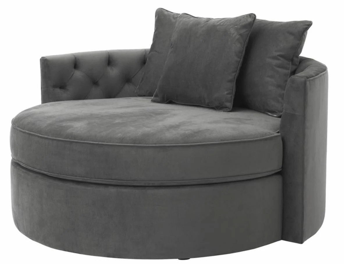 Designer Sofa Dunkelgrau 157 x 148 x H. 90 cm - Luxus Rundsofa