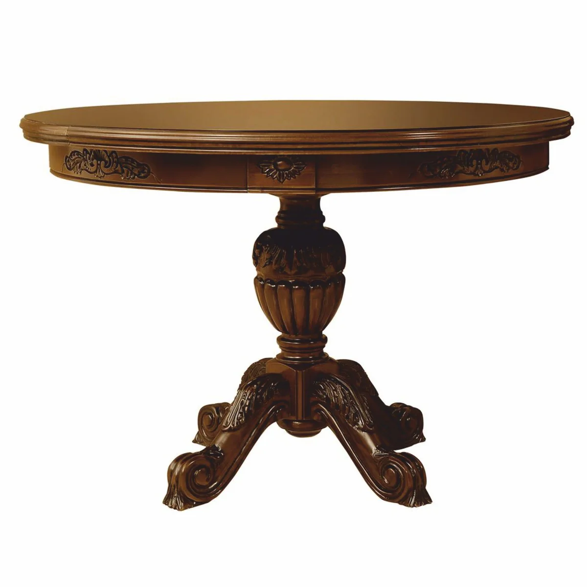 Luxus Barock Esstisch Dunkelbraun 120-160 cm - Barock Esszimmer Möbel