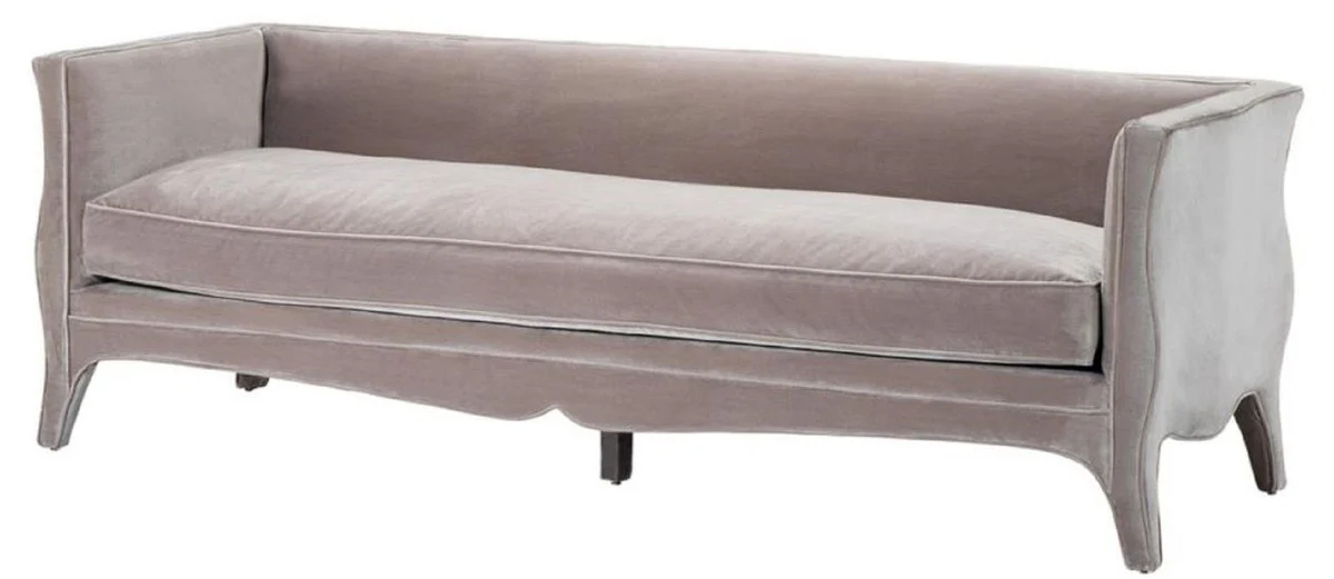 Wohnzimmer Sofa Grau 225 x 79 x H. 75 cm - Luxus Samtsofa