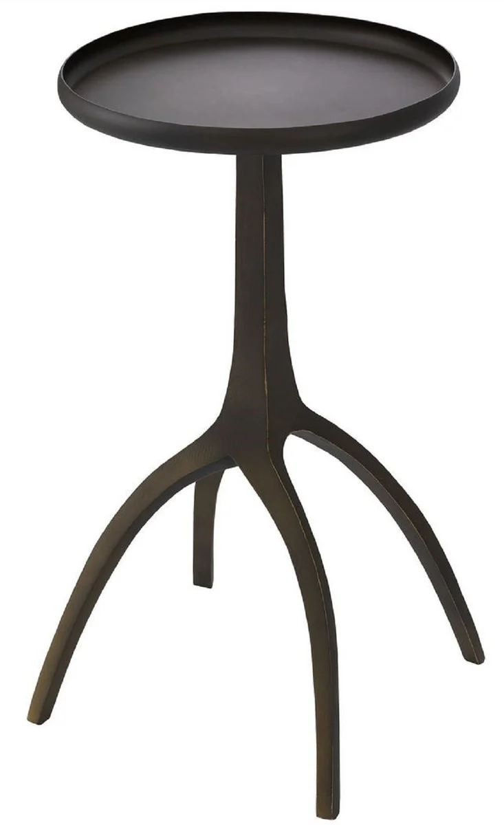 Luxus Beistelltisch Bronzefarben 40,5 x 40,5 x H. 56 cm - Moderner Metall Tisch mit runder Tischplatte - Wohnzimmer Möbel - Luxus Möbel