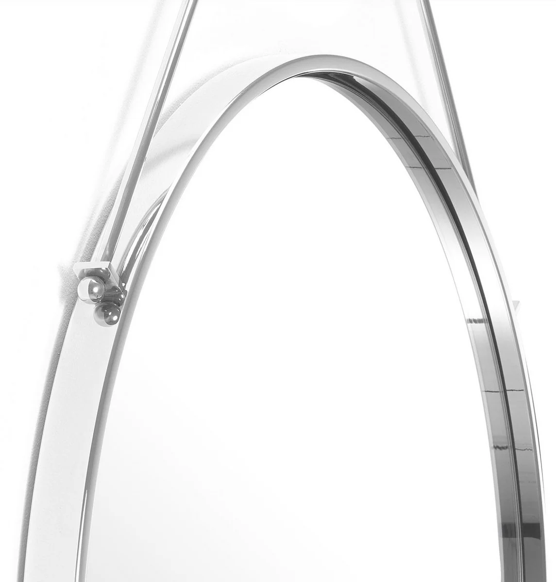 Luxus Edelstahl Wandspiegel Silber Ø 65 x 3 x H. 97 cm - Garderoben Spiegel - Wohnzimmer Spiegel - Schlafzimmer Spiegel - Luxus Kollektion