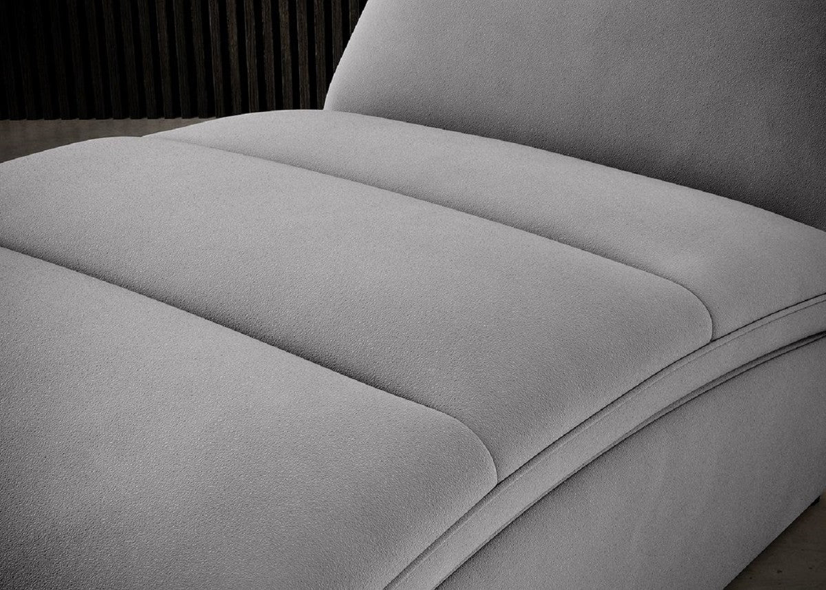 Luxus Samt Chaiselongue mit Kopfkissen Grau 170 cm