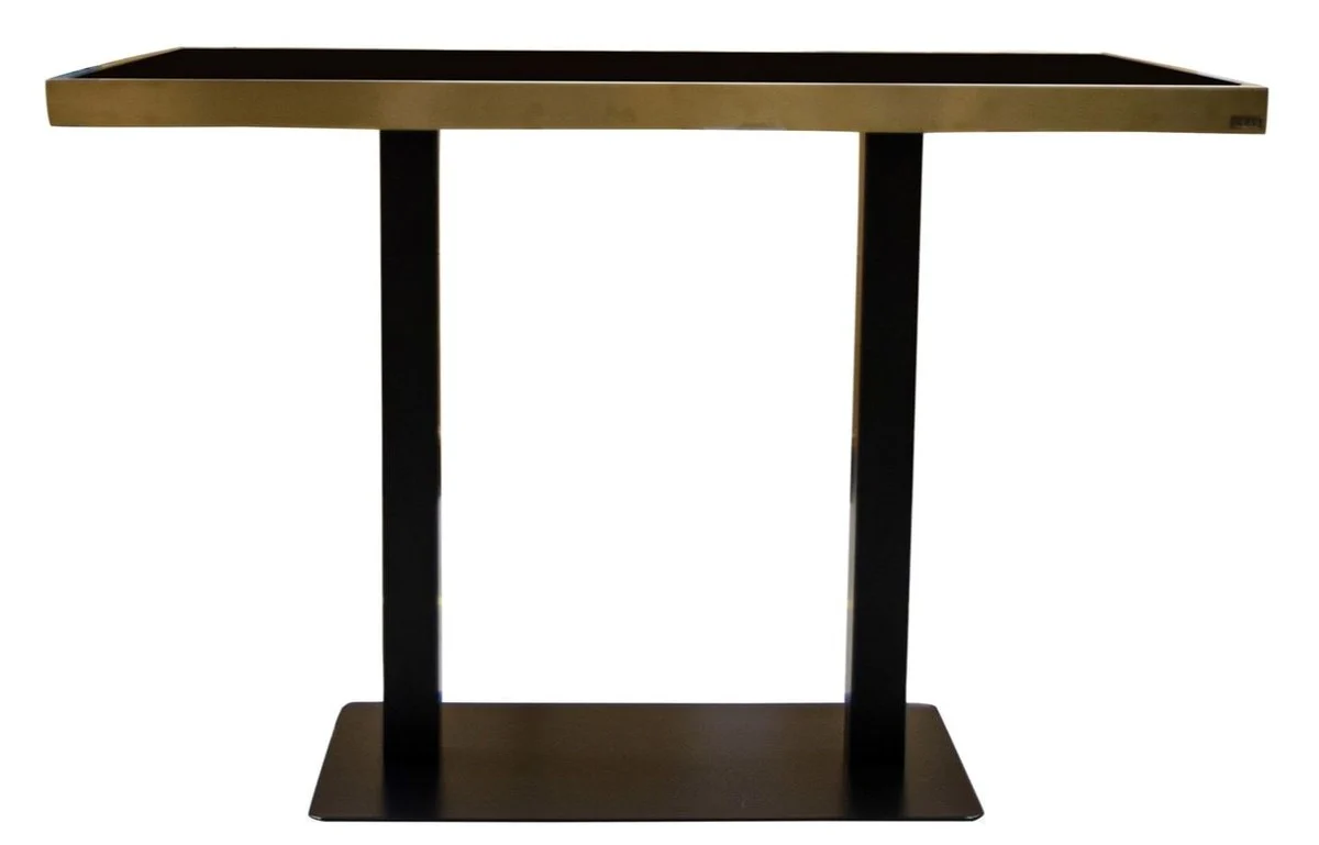 Luxus Esstisch Schwarz / Gold 110 x 70 x H. 76 cm - Esszimmermöbel