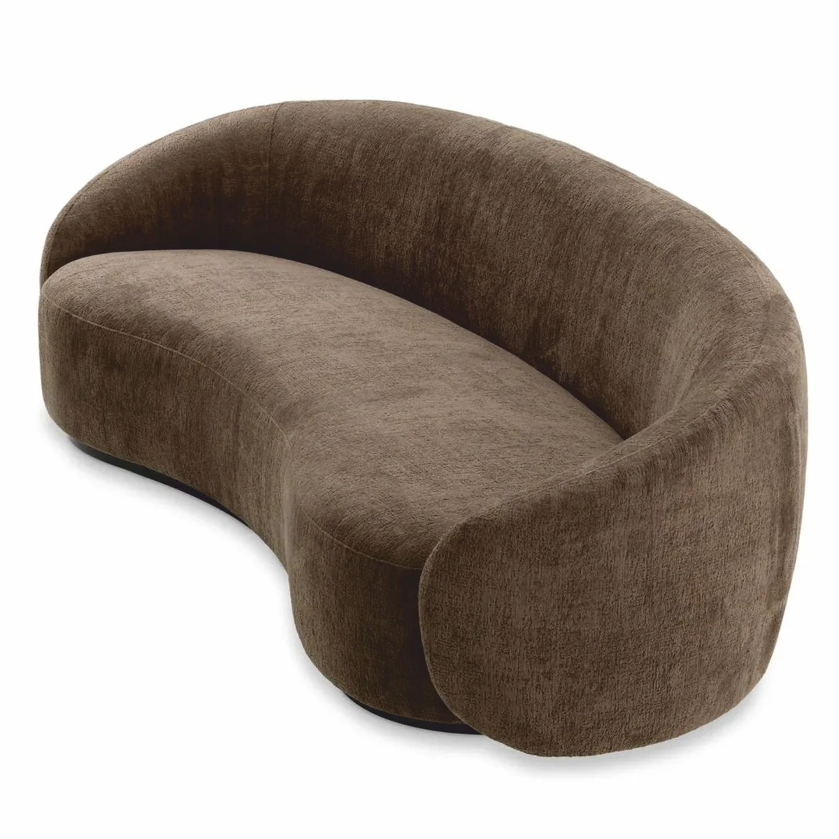 Luxus Sofa Braun / Schwarz 235 cm - Gebogenes Wohnzimmer Sofa