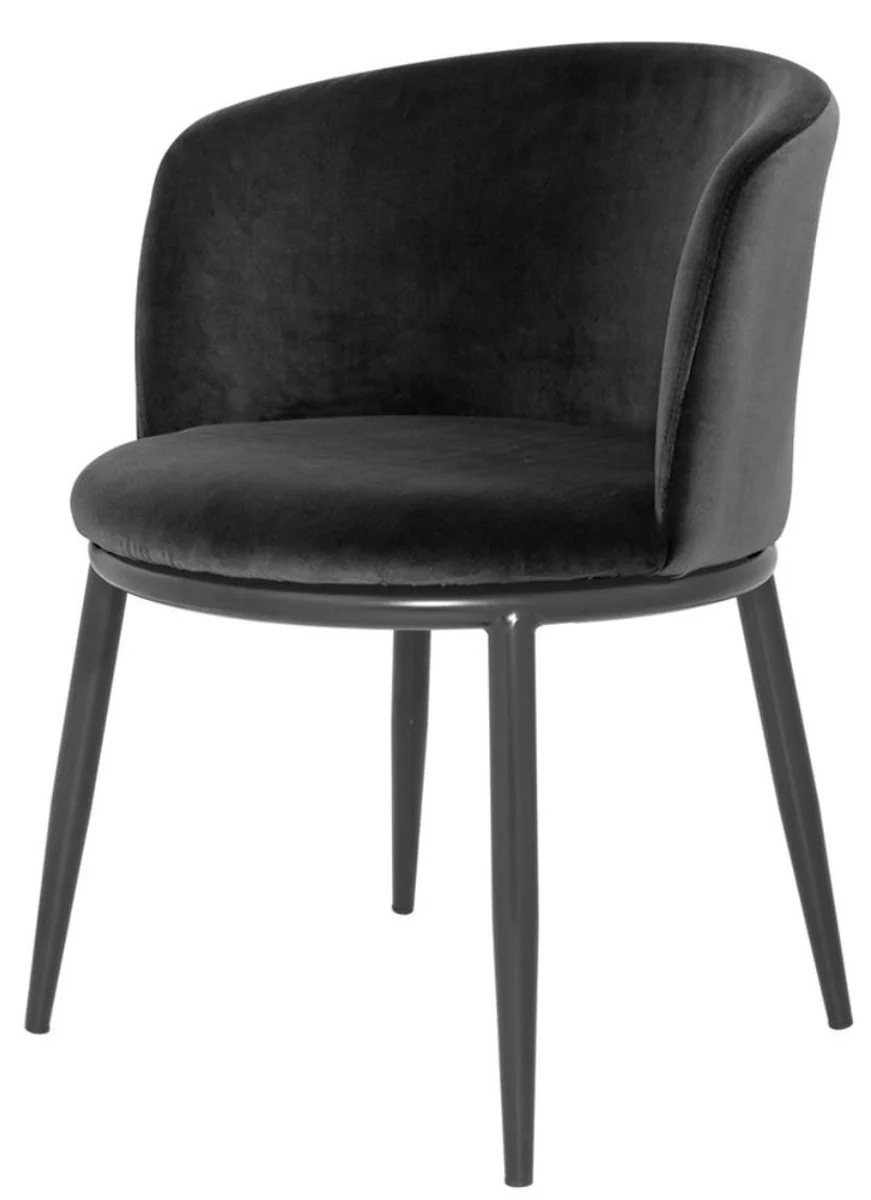 Luxus Esszimmerstuhl Set Schwarz 57 x 57 x H. 74 cm - Esszimmermöbel