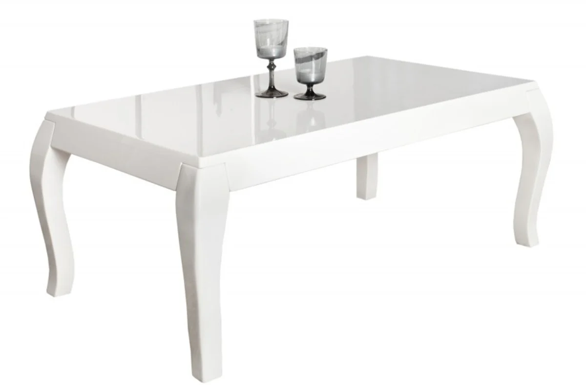 Beistelltisch Weiss - Hochglanz (110x45x60cm) Couchtisch Wohnzimmer Tisch