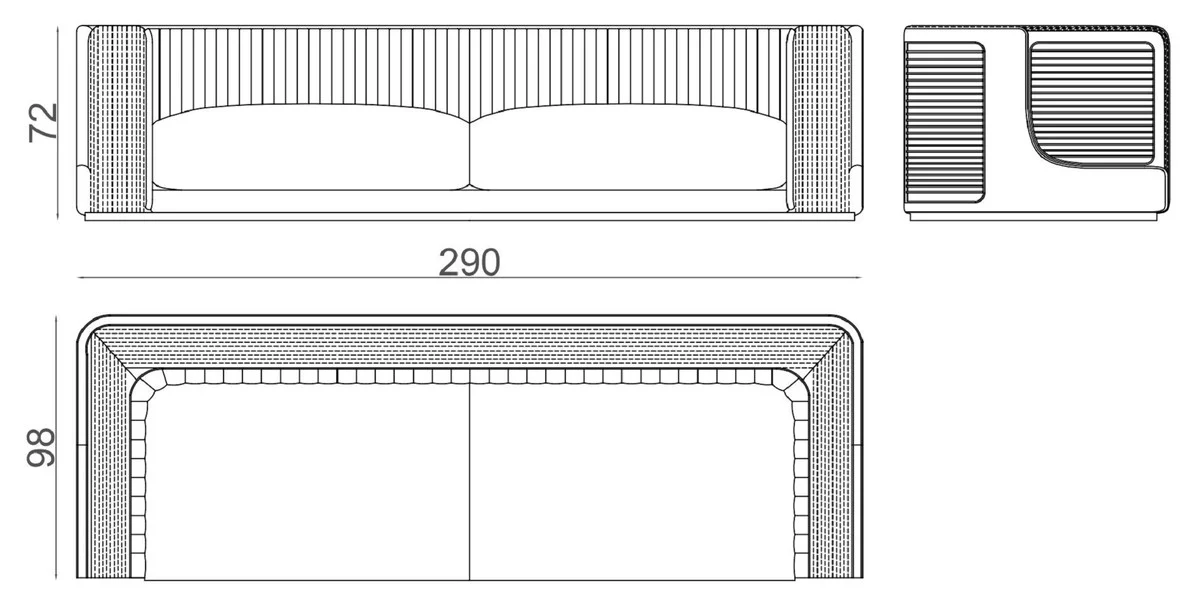 Luxus Sofa Weiß / Gold 290 x 98 x H. 72 cm - Wohnzimmer Sofa - Hotel Sofa - Wohnzimmer Möbel - Wohnzimmer Einrichtung - Hotel Möbel - Luxus Möbel - Luxus Einrichtung