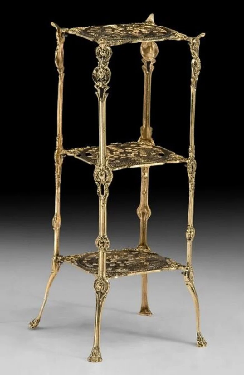 Luxus Barock Blumen Etagere Gold H. 64 cm - Bronze Blumentisch - Barock Möbel