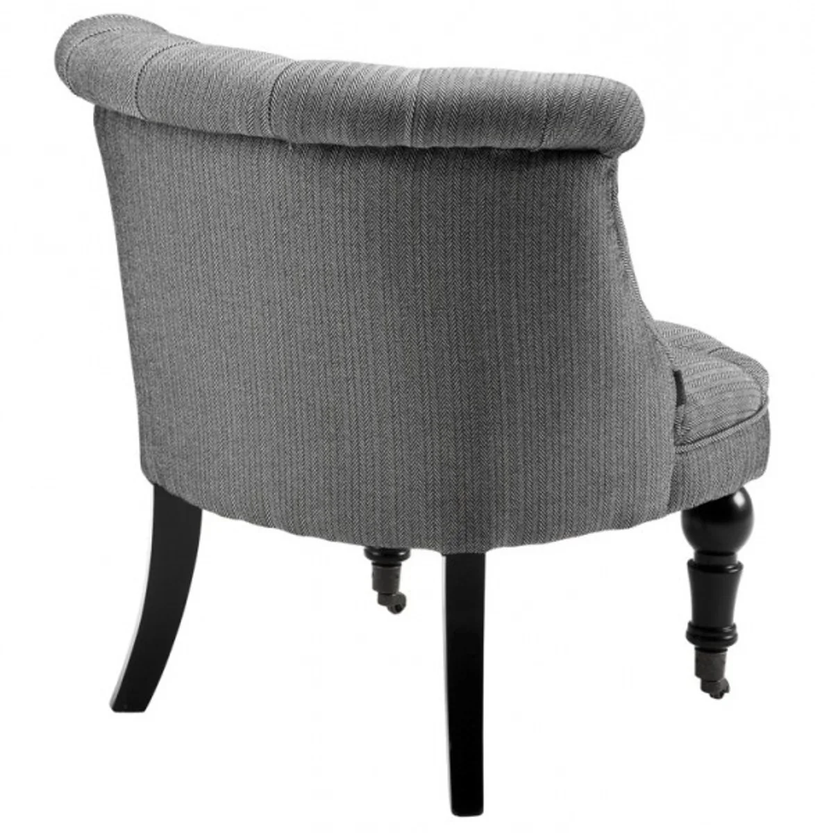 Luxus Barock Salon Stuhl Paris mit Fischgratmuster schwarz/weiss aus der Luxus Kollektion von - Hotel Cafe Restaurant Möbel Einrichtung