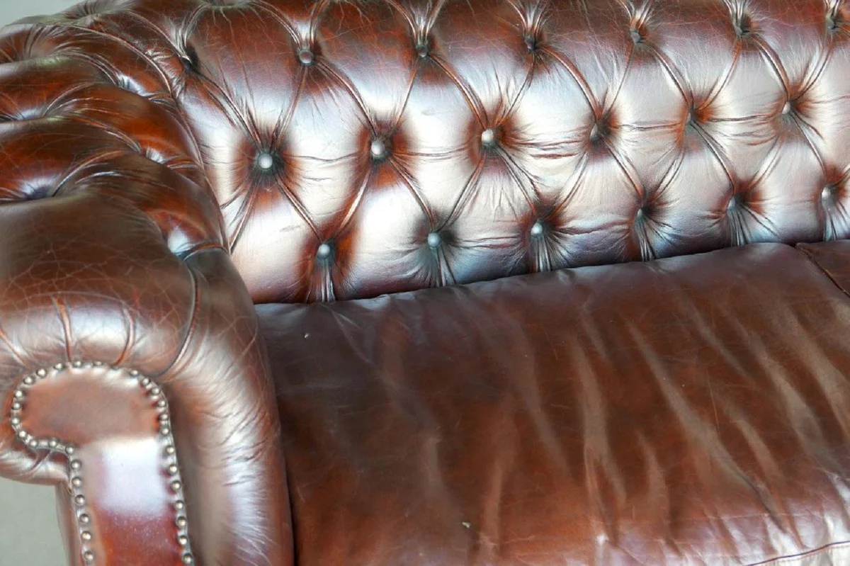 Luxus Chesterfield Leder Sofa 240 x 100 x H. 80 cm - Verschiedene Farben - Echtleder Wohnzimmer Sofa - Chesterfield Wohnzimmer Möbel