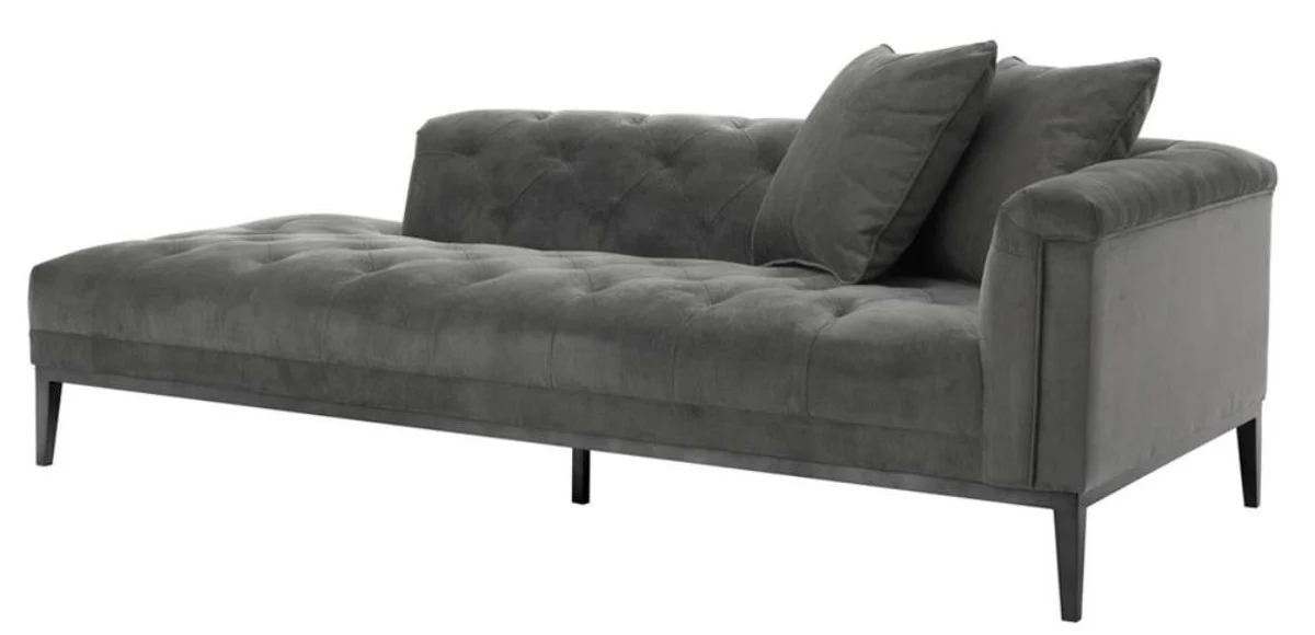 Luxus Sofa Dunkelgrau Rechtsseitig 220 x 96 x H. 66 cm - Hotel Möbel