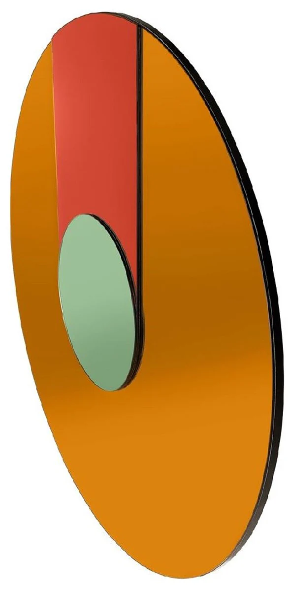 Designer Spiegel Mehrfarbig Ø 120 cm - Garderobenspiegel - Runder Wohnzimmer Wandspiegel - Designer Möbel - Luxus Qualität