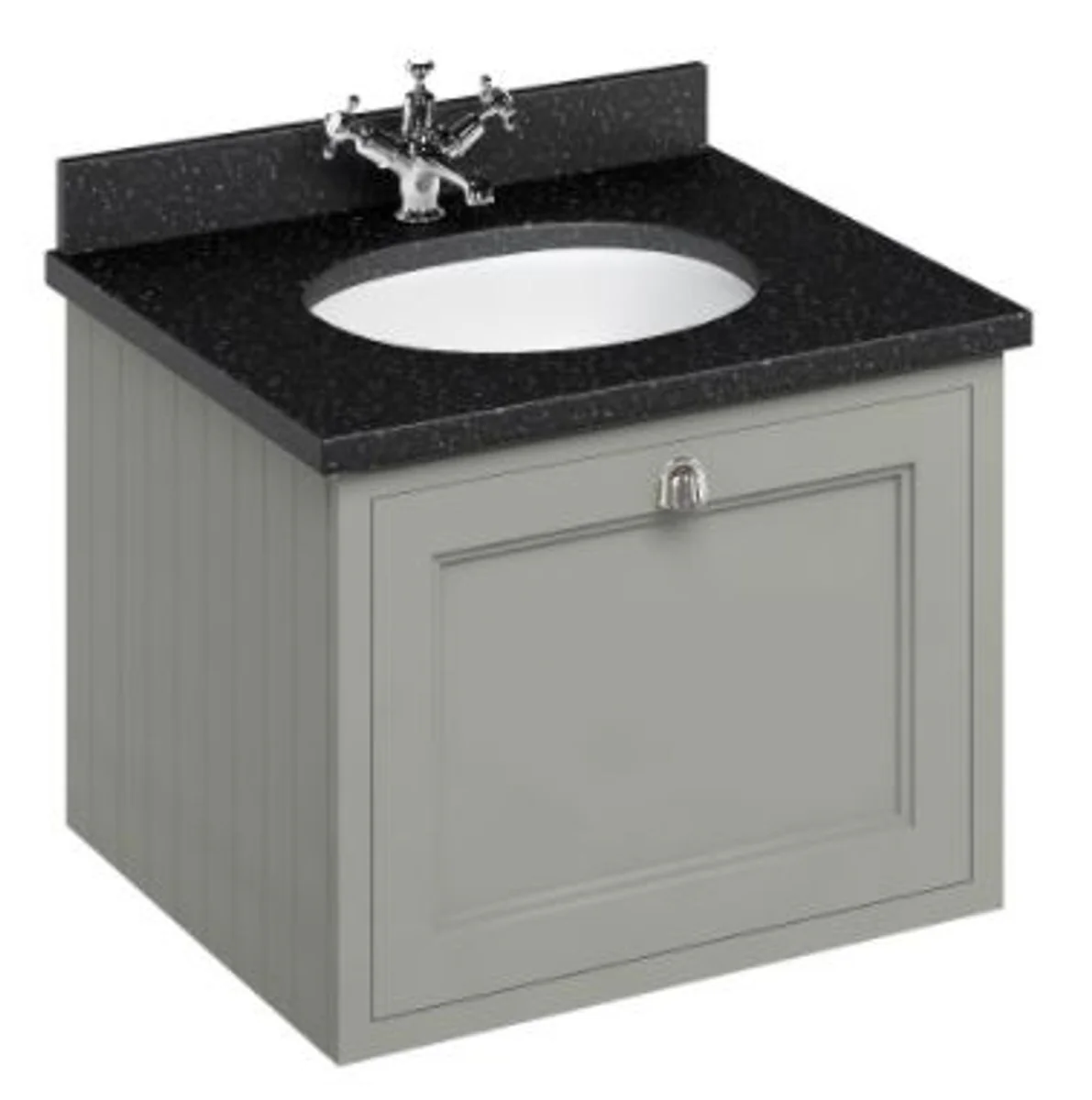 Luxus Hänge-Waschschrank / Waschtisch mit Granitplatte und Schublade - Jugendstil Design