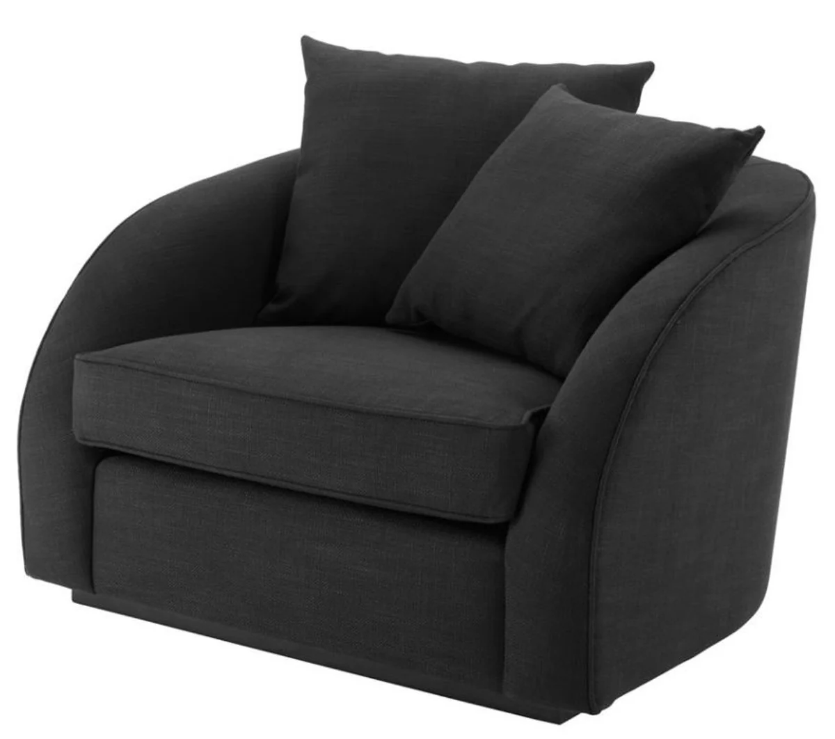 Luxus Hotel Salon Sessel Schwarz 101 x 91 x H. 72 cm - Wohnzimmer Möbel