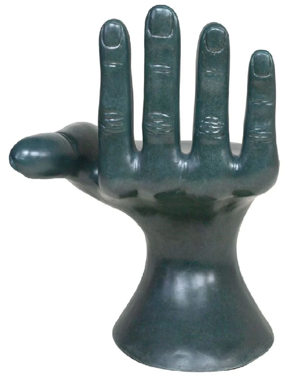 Luxus Designer Stuhl Hand Ozeanblau 60 x 50 x H. 89 cm - Fiberglas Stuhl - Luxus Möbel - Designer Möbel - Fiberglas Möbel