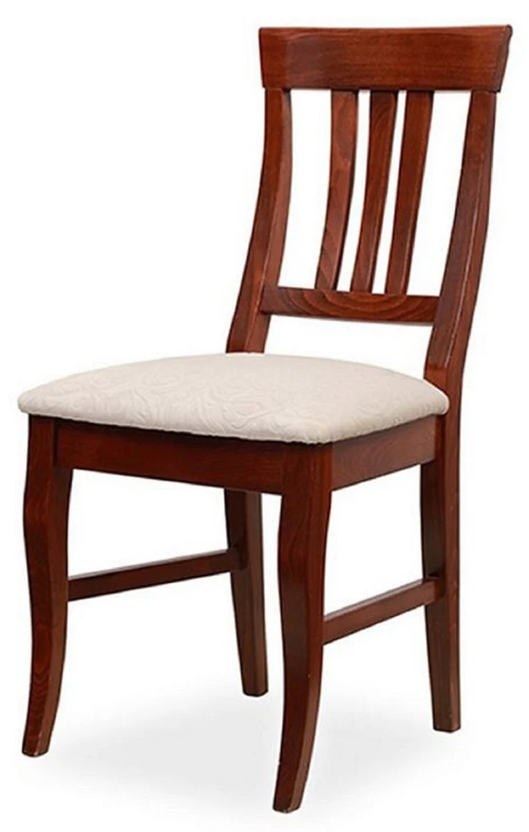 Biedermeier Esszimmer Stuhl 6er Set Hellgrau / Dunkelbraun 43 x 52 x H. 96 cm - Massivholz Küchen Stühle - Massivholz Esszimmer Möbel - Biedermeier Esszimmer Möbel