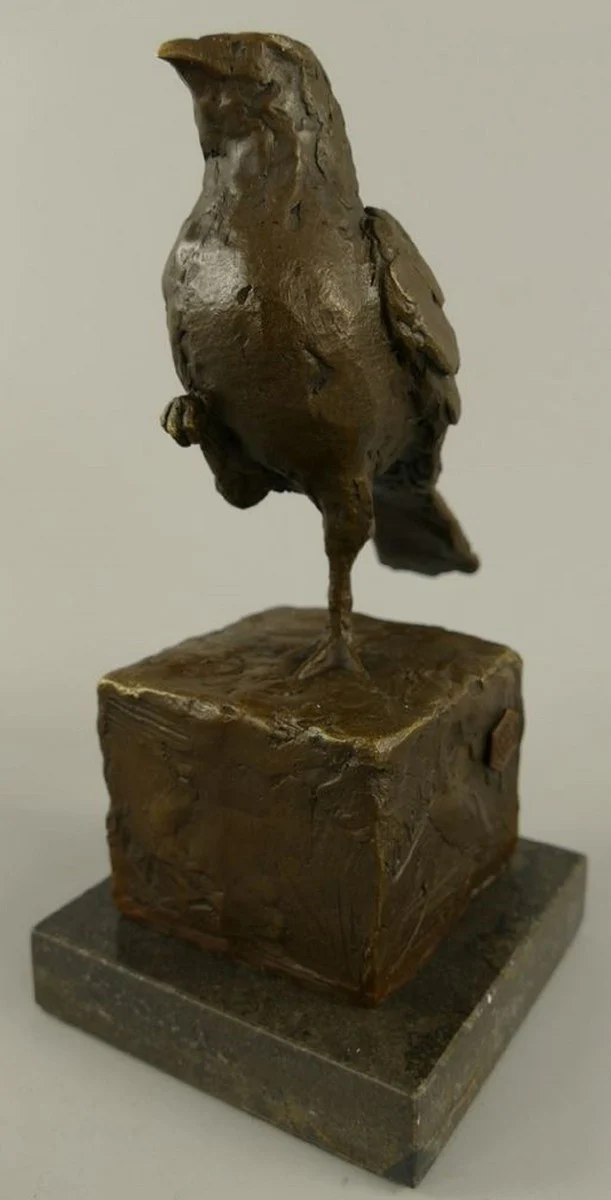 Dekofigur Vogel Bronze / Schwarz 10 x 13 x H. 20 cm - Bronze Figur - Deko Skulptur - Wohnzimmer Deko - Schreibtisch Deko