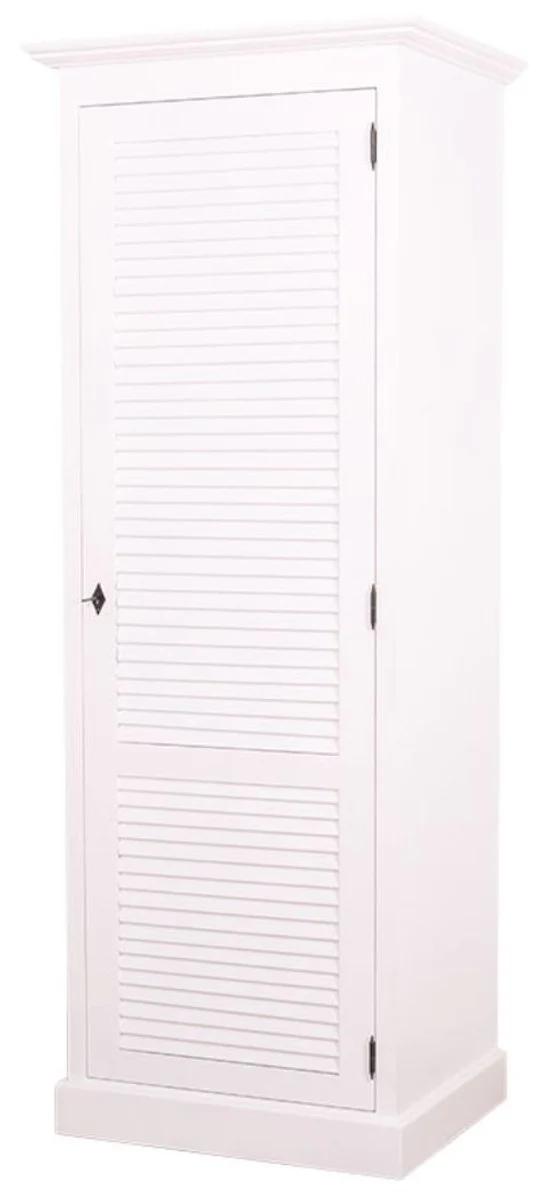 Landhausstil Schlafzimmerschrank / Kleiderschrank mit Tür Weiß 76 x 59 x H. 200 cm - Schlafzimmermöbel