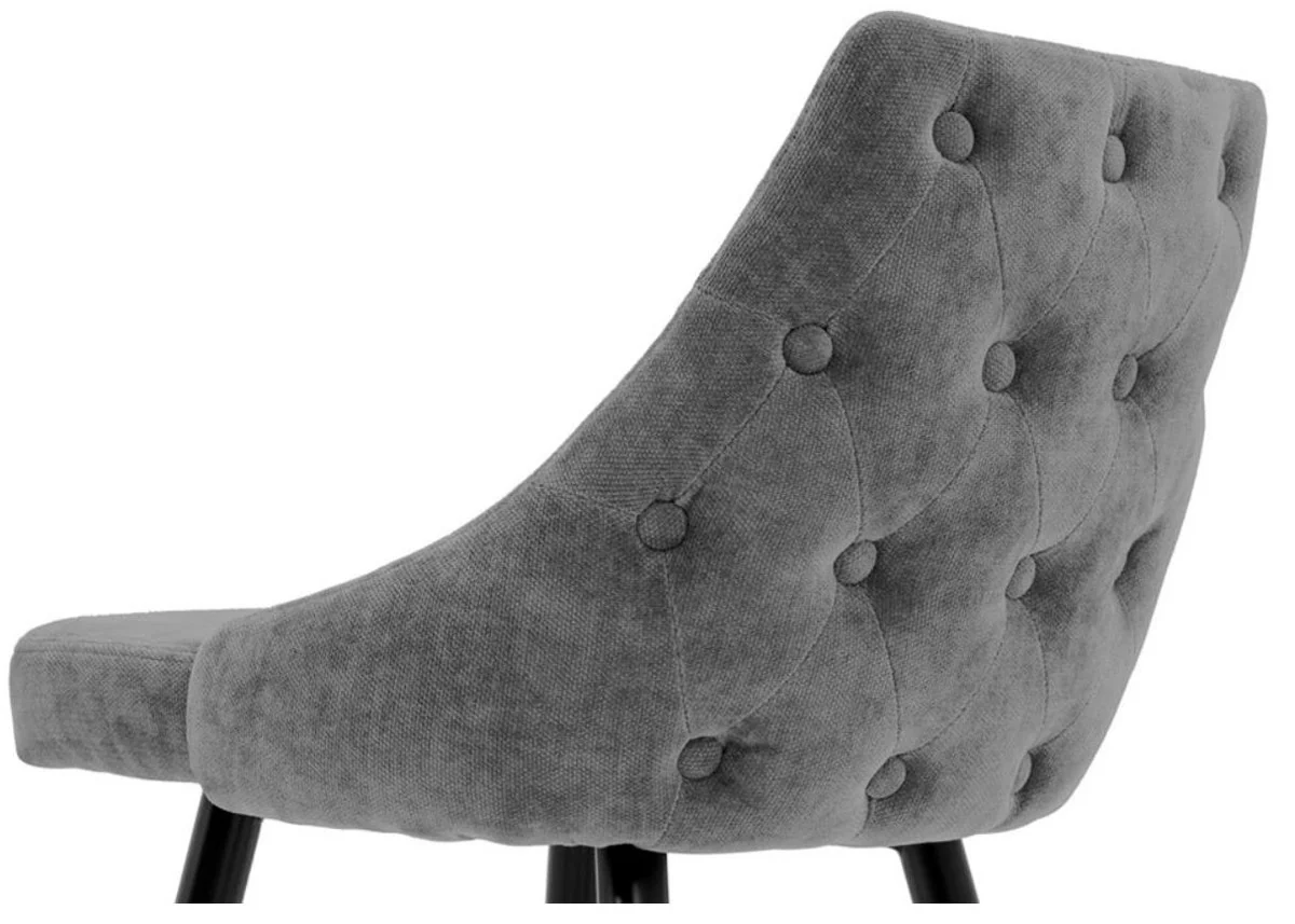 Luxus Barstuhl Grau / Schwarz 47 x 52 x H. 101 cm - Luxus Barmöbel