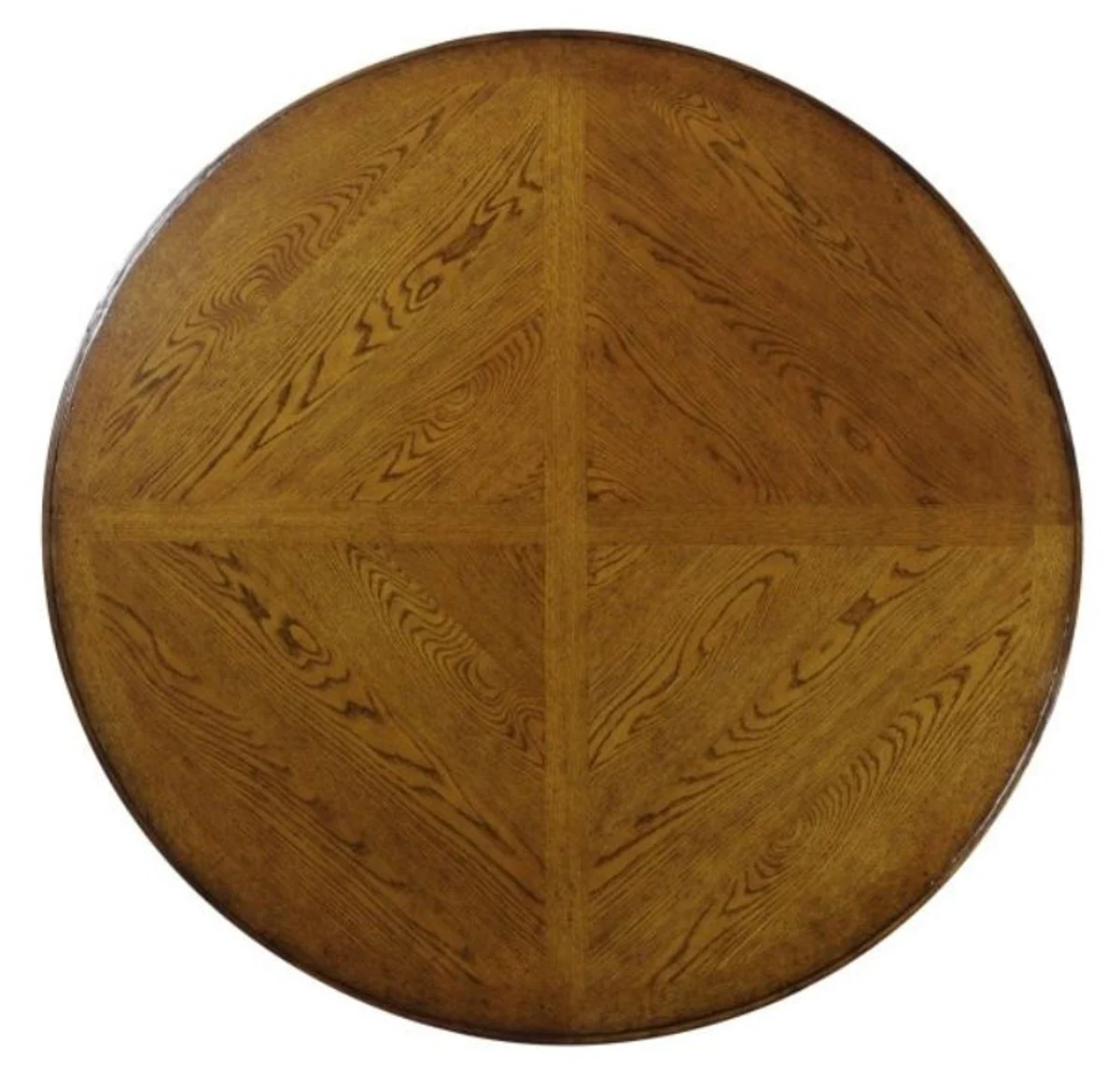 Luxus Eichenholz Esstisch Braun Ø 135 x H. 78 cm - Massivholz Esszimmermöbel