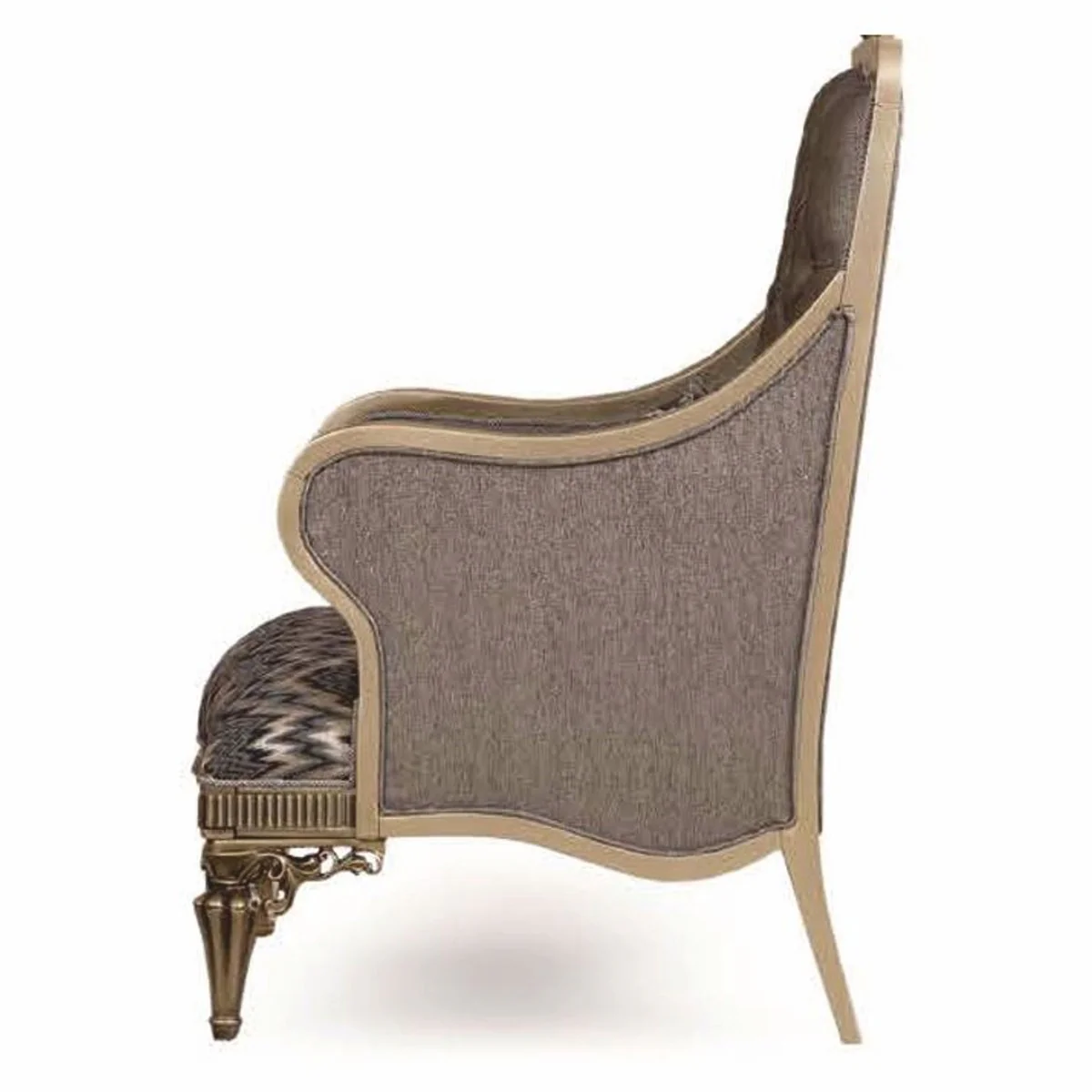 Luxus Barockstil Wohnzimmer Möbel Set Grau / Gold - Barock Möbel