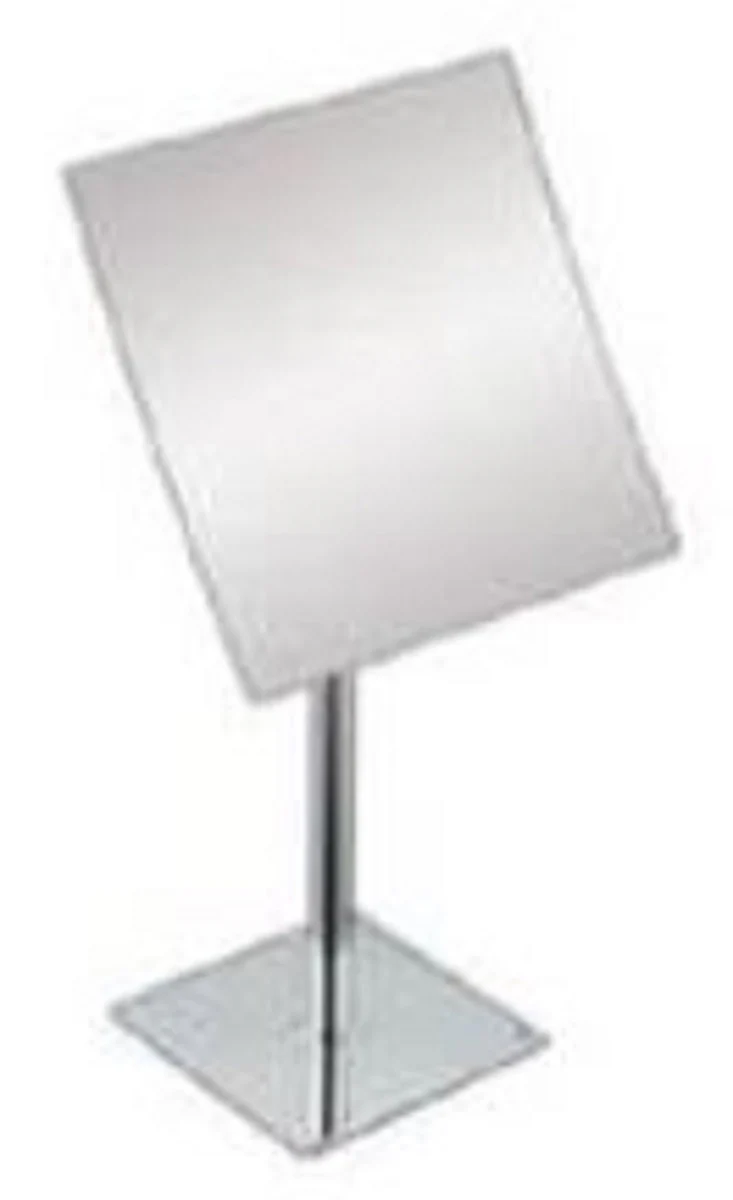 Luxus Kosmetik Tischspiegel Silber 16 x 19 x H. 30 cm - Verchromter Badezimmer Schmink Spiegel - Luxus Badezimmer Accessoires