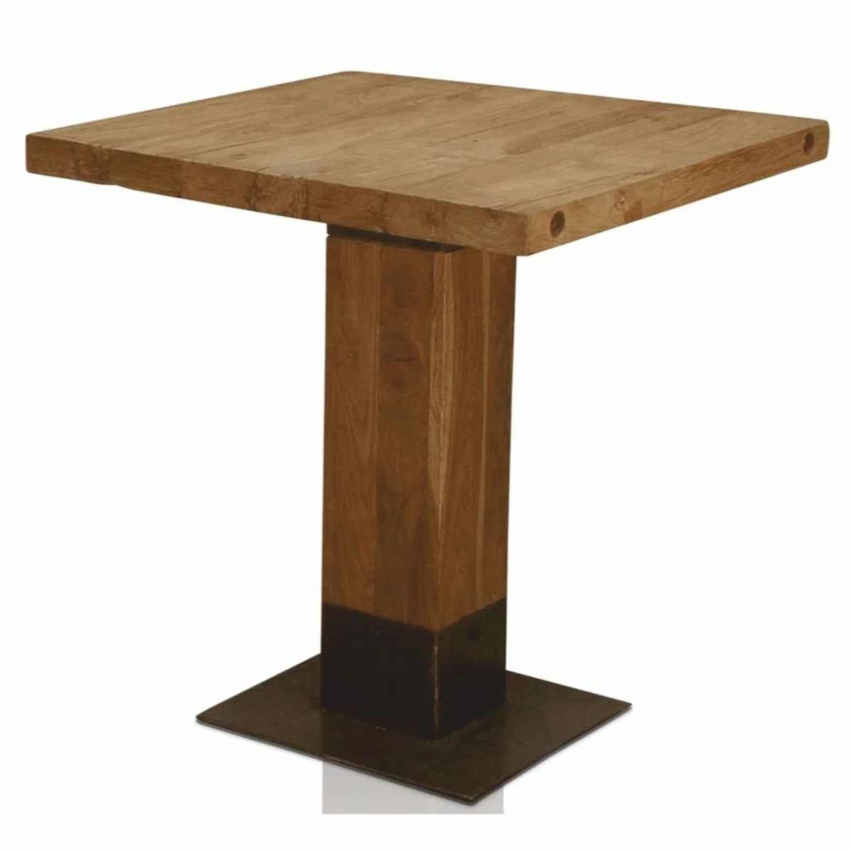 Luxus Massivholz Esstisch Braun / Schwarz 70 x H. 77 cm - Esszimmer Möbel